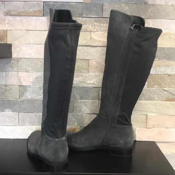 Blondo Ellie Waterproof Grey Suede Knee High Riding Boot - Picture 5 of 12